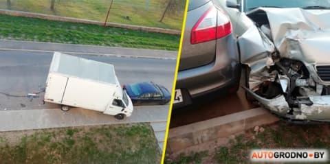 Пьяный водитель в Гродно вытолкнул грузовик на обочину, скрылся и возле дома разбил Renault соседа