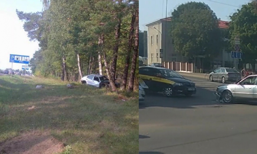 Не уступил дорогу, улетела в кювет. Два ДТП произошли вчера в Лиде (видео)